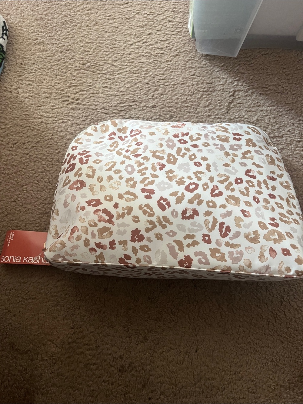 Sonia Kashuk Leopard Print Cosmetic Pouch in Cream, Blush & Tan